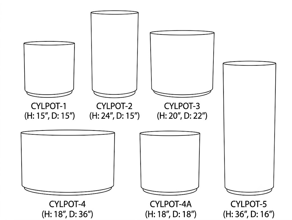 Cylinder Planter technical drawing